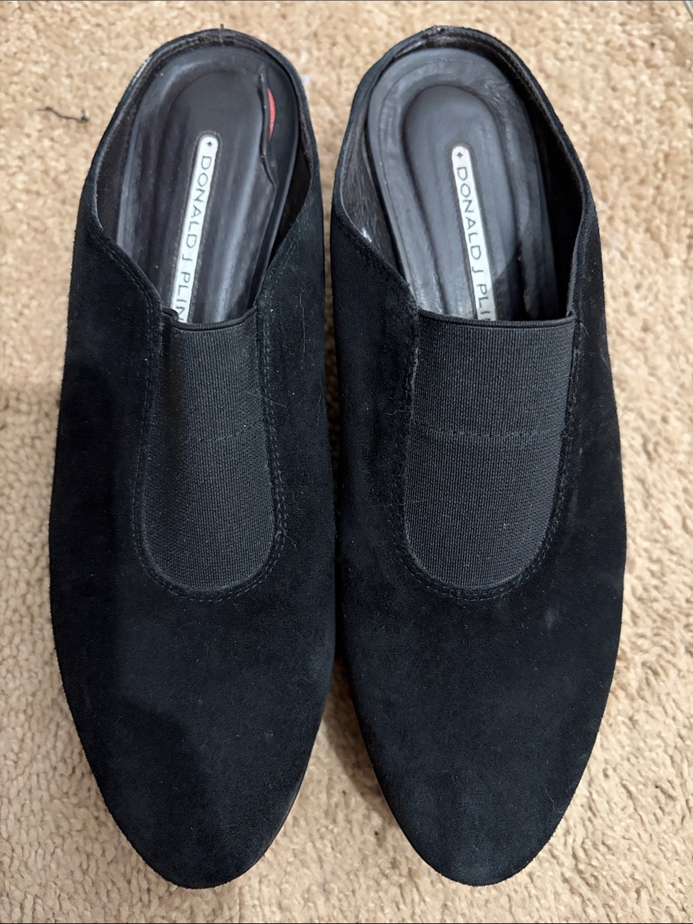 Donald J. Pliner Black Suede Slip-On Loafers